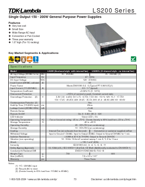 LS200-48L Datasheet PDF TDK Corporation