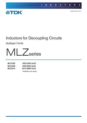 MLZ2012DR22DTD25 Datasheet PDF TDK Corporation