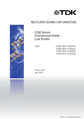 CGB2A3X5R0J105M033BB Datasheet PDF TDK Corporation
