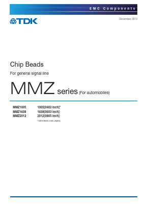 MMZ1005Q121CTD25 Datasheet PDF TDK Corporation