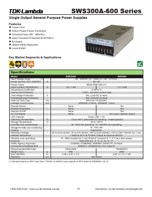 SWS300A-15 Datasheet PDF TDK Corporation