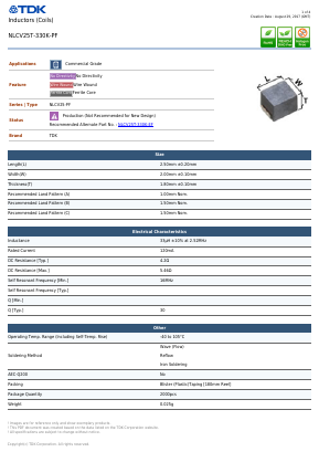 NLCV25T-330K-PF_ Datasheet PDF TDK Corporation