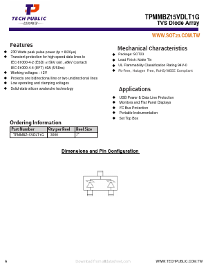 TPMMBZ15VDLT1G Datasheet PDF TECH PUBLIC Electronics co LTD