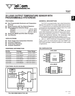 TC07VOA Datasheet PDF TelCom Semiconductor, Inc
