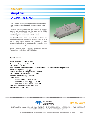 CMA-6-2003 Datasheet PDF Teledyne Technologies Incorporated