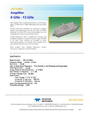 CPA-13-6004 Datasheet PDF Teledyne Technologies Incorporated