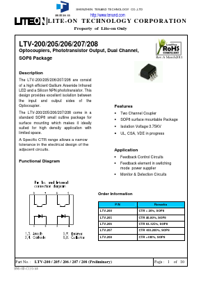 LTV-208 Datasheet PDF Shenzhen Tenand Technology Co., Ltd.