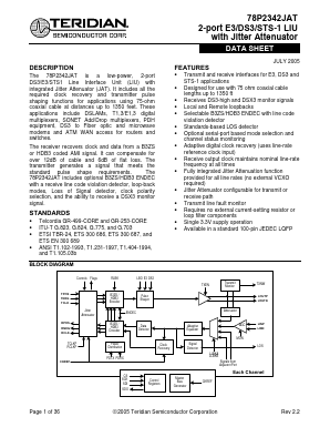 78P2342JAT-IGT Datasheet PDF Teridian Semiconductor Corporation