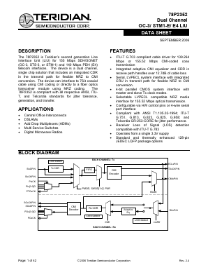 78P2352-IEL Datasheet PDF Teridian Semiconductor Corporation