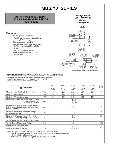 MB2S Datasheet PDF Tiger Electronic