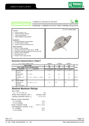 L7815CT Datasheet PDF Thinki Semiconductor Co., Ltd.