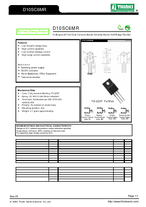D10SC6MR Datasheet PDF Thinki Semiconductor Co., Ltd.