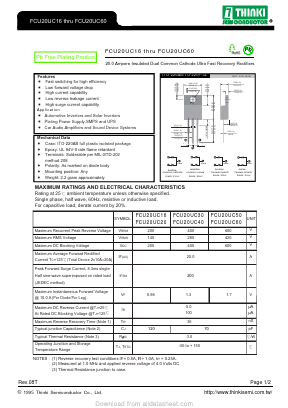 FCU20UC60 Datasheet PDF Thinki Semiconductor Co., Ltd.