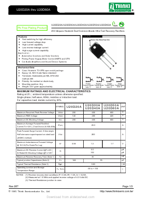 U20D30A Datasheet PDF Thinki Semiconductor Co., Ltd.