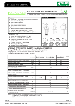 D8LD20U Datasheet PDF Thinki Semiconductor Co., Ltd.
