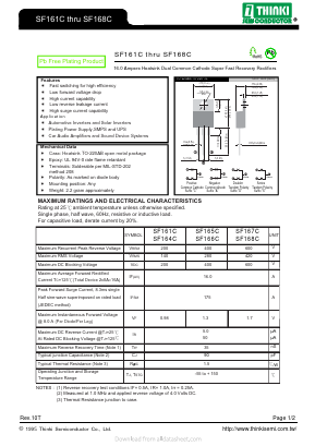 SF168C Datasheet PDF Thinki Semiconductor Co., Ltd.