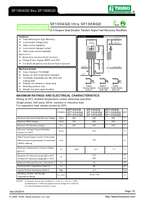 SF1006GD Datasheet PDF Thinki Semiconductor Co., Ltd.