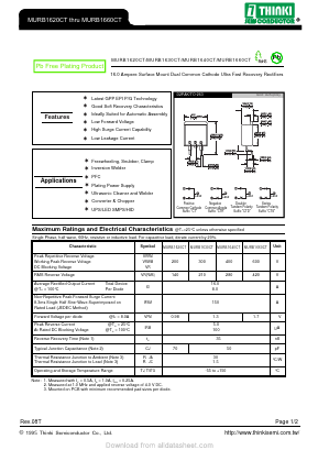 MURB1630CT Datasheet PDF Thinki Semiconductor Co., Ltd.