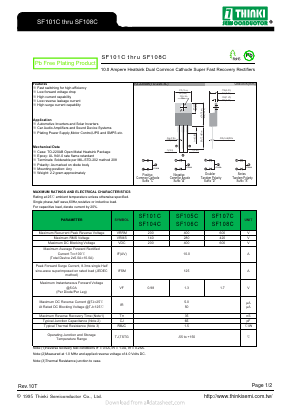 SF106C Datasheet PDF Thinki Semiconductor Co., Ltd.