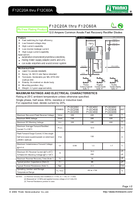 F12C40A Datasheet PDF Thinki Semiconductor Co., Ltd.