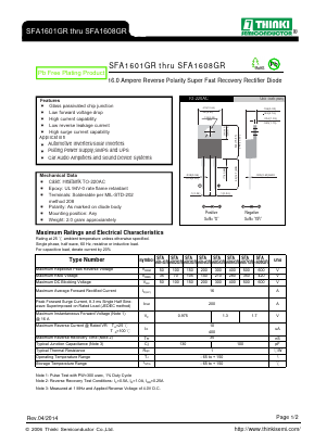 SFA1601GR Datasheet PDF Thinki Semiconductor Co., Ltd.