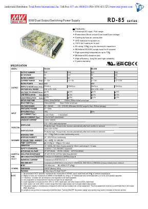 RD-85B Datasheet PDF Total Power International