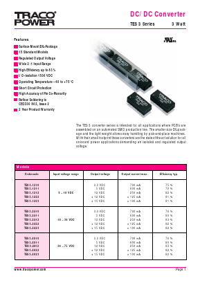 TES3-4810 Datasheet PDF TRACO Electronic AG
