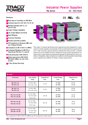 TSL480-148 Datasheet PDF TRACO Electronic AG
