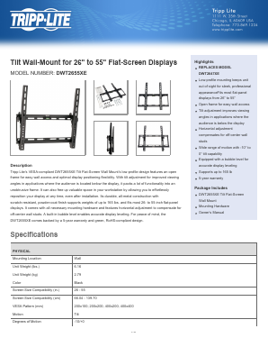 DWT2655XE Datasheet PDF Tripp Lite. All Rights Reserved