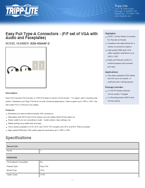 EZAVGAAF2 Datasheet PDF Tripp Lite. All Rights Reserved