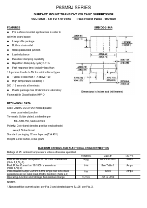 P6SMBJ10CA Datasheet PDF Transys Electronics Limited