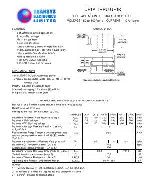 UF1G Datasheet PDF Transys Electronics Limited