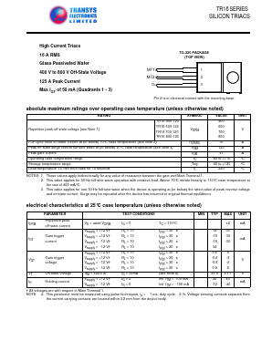 TR16-700-125 Datasheet PDF Transys Electronics Limited