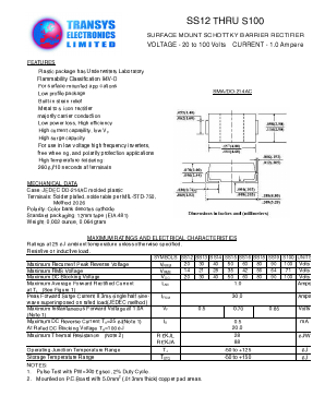 SS14 Datasheet PDF Transys Electronics Limited
