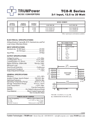 TC8-20S2405R Datasheet PDF Tumbler Technologies + TRUMPower