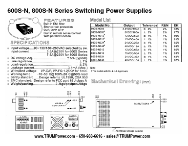 600S-N012 Datasheet PDF Tumbler Technologies + TRUMPower