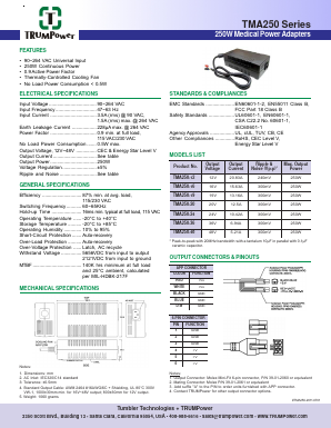 TMA250-19 Datasheet PDF Tumbler Technologies + TRUMPower