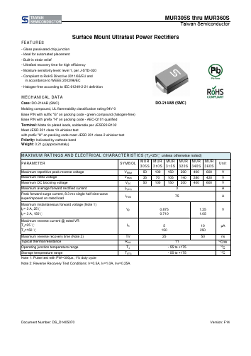 MUR320SR7G Datasheet PDF TSC Corporation