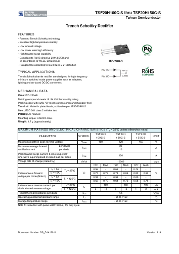 TSF20H120C-S Datasheet PDF TSC Corporation