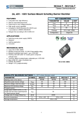 SK24A-T Datasheet PDF TSC Corporation