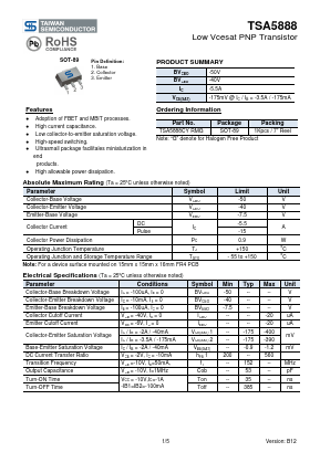 TSA5888CYRMG Datasheet PDF TSC Corporation