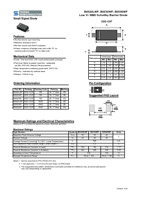 B0520LWF Datasheet PDF TSC Corporation