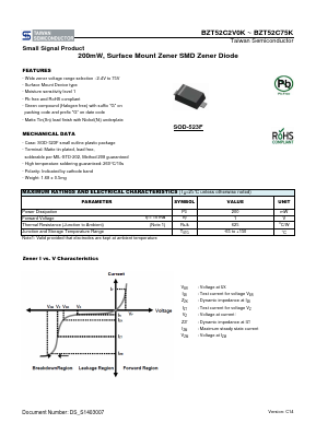 BZT52C8V2K Datasheet PDF TSC Corporation