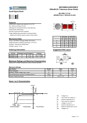 BZV55B12 Datasheet PDF TSC Corporation