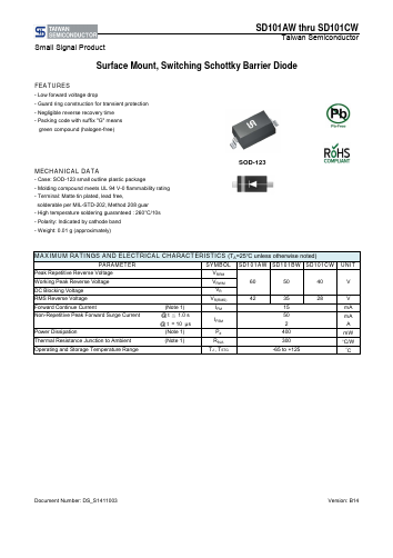 SD101AWRH Datasheet PDF TSC Corporation