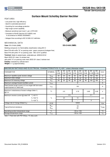 SK56B Datasheet PDF TSC Corporation