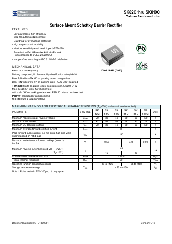 SK83CR7 Datasheet PDF TSC Corporation