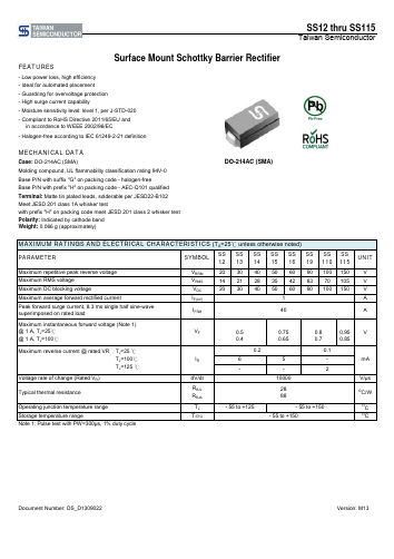 SS12HF4 Datasheet PDF TSC Corporation