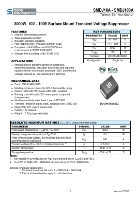 SMDJ48CAHV7G Datasheet PDF TSC Corporation