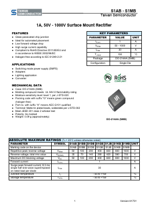 S1ABHR5G Datasheet PDF TSC Corporation